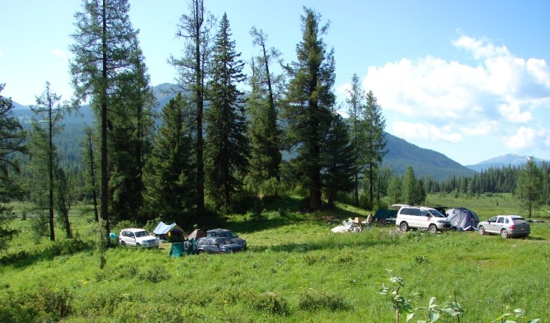 Tourist camp on the Kazakhstan Altai. The East Kazakhstan province.